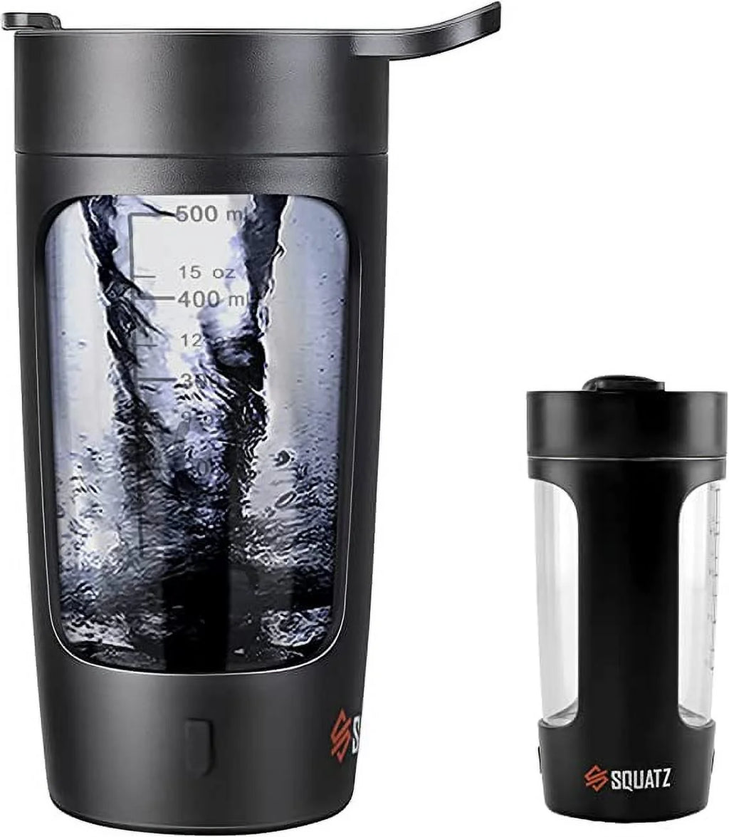 22Oz Electric Shaker Bottle Automatic Blending Flask for Protein Usb-Rechargeable (Black)