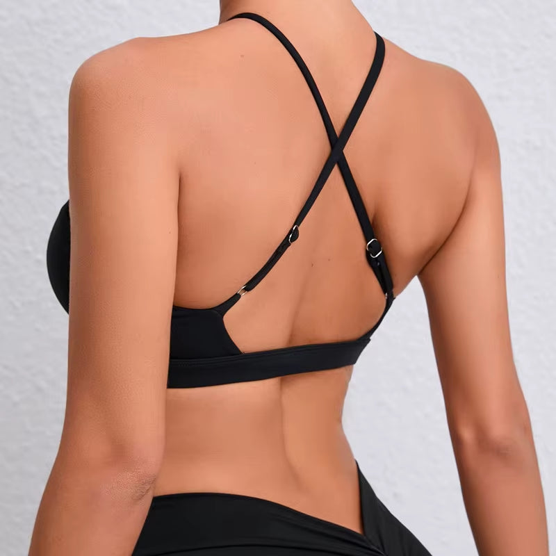 Summer Gym Top Women Training Yoga Clothes Stretch Sports Underwear Fitness Workout Cross Yoga Bra Sexy Sports Bra