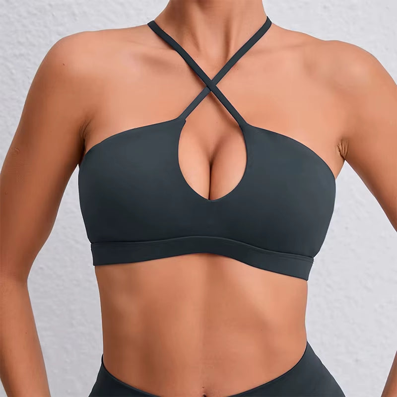 Summer Gym Top Women Training Yoga Clothes Stretch Sports Underwear Fitness Workout Cross Yoga Bra Sexy Sports Bra